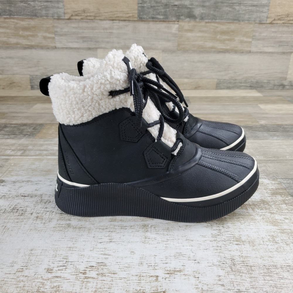 Sorel Out N About IV Chillz Womens Winter Boots Sz 8 Black Chalk Waterproof